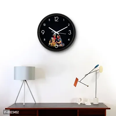 Decorative Wall Clock Home Living Analog 10 cm X 10 cm Wall Clock  (Black, With Glass, Standard)-thumb5