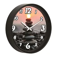 Decorative Wall Clock Home Living Analog 10 cm X 10 cm Wall Clock  (Black, With Glass, Standard)-thumb1