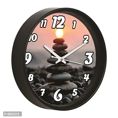 Decorative Wall Clock Home Living Analog 10 cm X 10 cm Wall Clock  (Black, With Glass, Standard)-thumb2