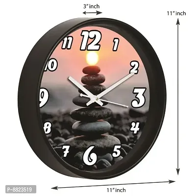 Decorative Wall Clock Home Living Analog 10 cm X 10 cm Wall Clock  (Black, With Glass, Standard)-thumb3