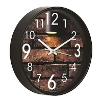 Decorative Wall Clock Home Living Analog 10 cm X 10 cm Wall Clock  (Black, With Glass, Standard)-thumb1