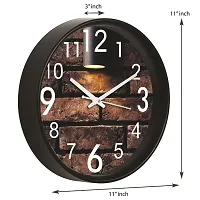 Decorative Wall Clock Home Living Analog 10 cm X 10 cm Wall Clock  (Black, With Glass, Standard)-thumb2