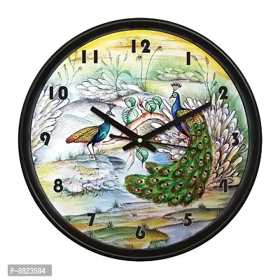 Decorative Wall Clock Home Living Analog 10 cm X 10 cm Wall Clock  (Black, With Glass, Standard)-thumb0