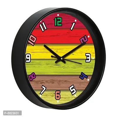 Decorative Wall Clock Home Living Analog 10 cm X 10 cm Wall Clock  (Black, With Glass, Standard)-thumb2