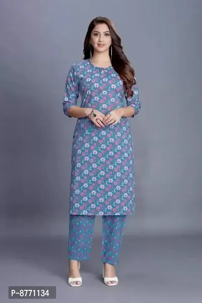 Classic Cotton Printed Kurta Bottom Set for Women