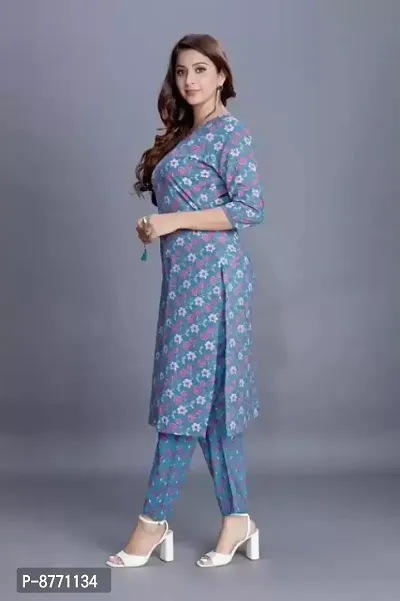 Classic Cotton Printed Kurta Bottom Set for Women-thumb4