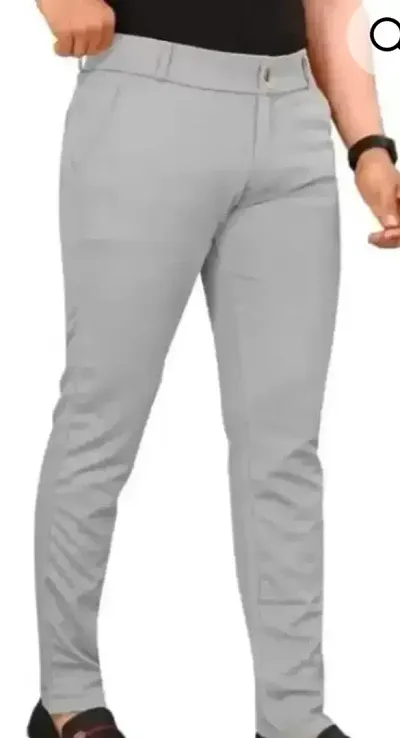 Stylish Fancy Lycra Blend Cotton Solid Trouser For Men