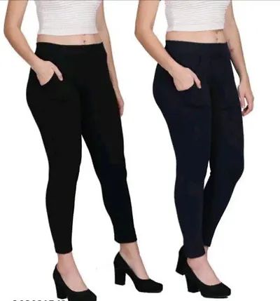 Gorgeous Unique Women Jeggings pack of -2 (size 26 to 34)and free size.