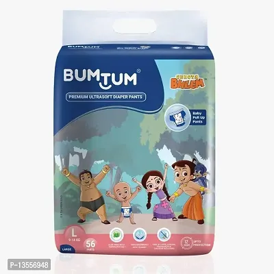 BUMTUM Chota Bheem Baby Diaper Pants with Leakage Protecti - L  (56 Pieces)-thumb0