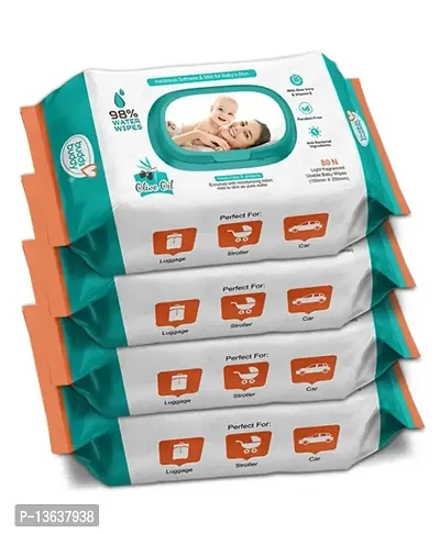 BuddsBuddy Baby Skin Care Wet Wipes 80Pcs (Combo of 4)