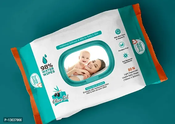 Budds Buddy Baby Skin Care Wet Wipes 80Pcs (Combo of 3)-thumb4