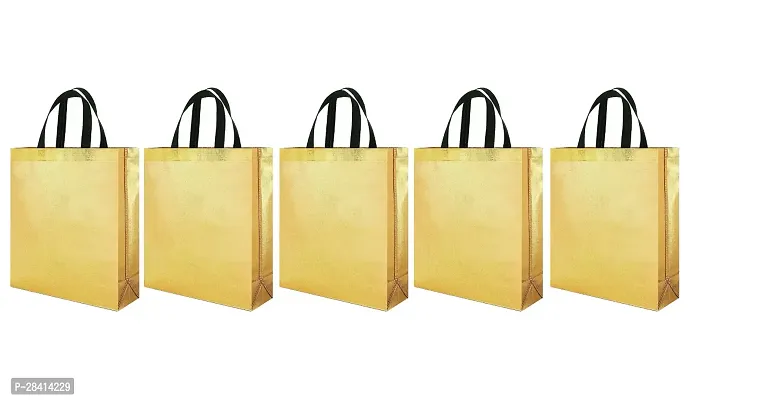 Durable and Stylish  A Versatile Collection of HighQuality tote bags for Every Adventure Goldencolor Pack of 5-thumb0