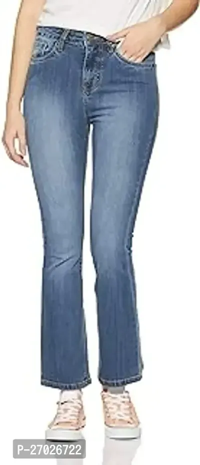Stylish Blue Elastane Solid Jeans For Women