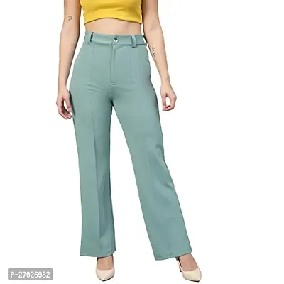 Elegant Blue Elastane Solid Trousers For Women-thumb0