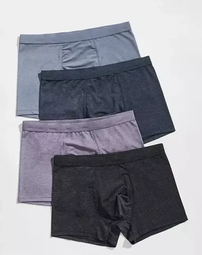 Stylish Nylon Solid Trunks For Men Pack Of 4