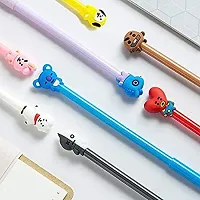 Parivrit Presents Stylish BTS Themed Pens With Pen Topper| Pack of 12 KPOP Unique And Cute Pens| Random Design |Multicolor-thumb2