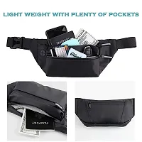 Parivrit Presents Trendy Waist Bag with Adjustable Belt, Waterproof Resistant for Men  Women | Fanny Pack with Portable Waist Bag for Travel Hiking Running Outdoor | Pack of 1 Black Colored Waist Bag-thumb4