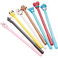 Parivrit Presents Stylish BTS Themed Pens With Pen Topper| Pack of 12 KPOP Unique And Cute Pens| Random Design |Multicolor-thumb4