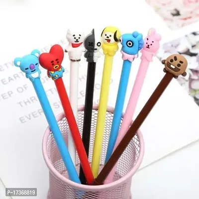 Stylish BTS Themed Pens With Pen Topper| Pack of 4 KPOP Unique And Cute Pens| Random Design |Multicolor-thumb4