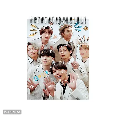 Super Cute BTS Member Sketch Book | Unrulled Diary | A4 Notepad