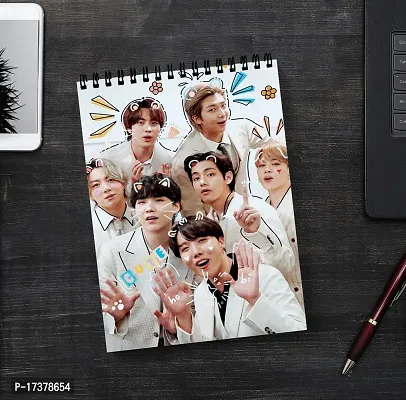 Super Cute BTS Member Sketch Book | Unrulled Diary | A4 Notepad-thumb2