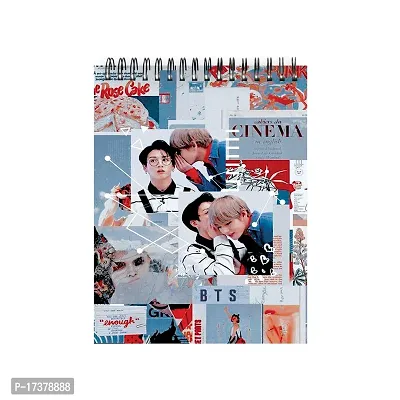 Aesthetic BTS Member Collage Theme Sketch Book | Unrulled Diary | A4 Notepad