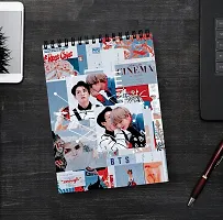 Aesthetic BTS Member Collage Theme Sketch Book | Unrulled Diary | A4 Notepad-thumb1