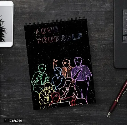 Love Yourself Designer BTS Member Sketch Book | Unrulled Diary | A4 Notepad | Writing Journal.-thumb2