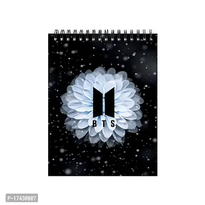 Aesthetic Flowery BTS Army Design Sketch Book | Unrulled Diary | A4 Notepad-thumb0
