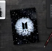 Aesthetic Flowery BTS Army Design Sketch Book | Unrulled Diary | A4 Notepad-thumb1
