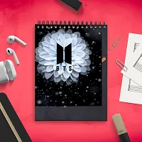 Aesthetic Flowery BTS Army Design Sketch Book | Unrulled Diary | A4 Notepad-thumb2