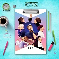 Best BTS Theme Purple Colored Printed Design  Examination Writing Pad A4-thumb2