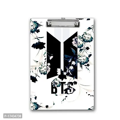 Aesthetic Black  White Flowery Printed Design Exam Board A4 Size