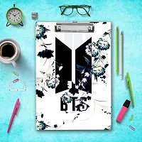 Aesthetic Black  White Flowery Printed Design Exam Board A4 Size-thumb2