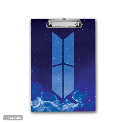 BTS Army Unique  Simple Double Shade Blue Colored Printed Design Exam Board A4 Size
