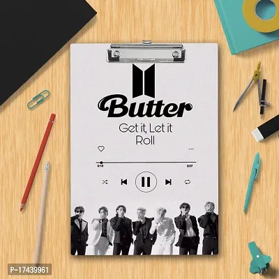 Wooden Clipboard | Butter Get it, Let it Roll BTS Army Exam Board A4 Size-thumb2