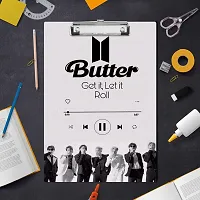 Wooden Clipboard | Butter Get it, Let it Roll BTS Army Exam Board A4 Size-thumb3