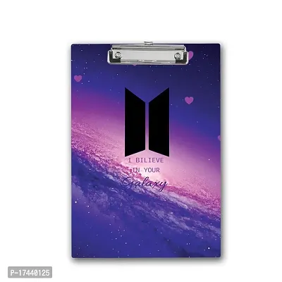 Aestheic I Believe in Your Galaxy Quote with BTS Army Logo DesignA4 Size