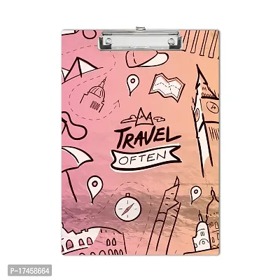 Travel Often Themed Wooden Clipboard Writing Pad A4 Size