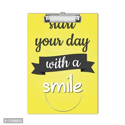 Start Your Day with A Smile Wooden Clipboard Writing Pad A4 Size