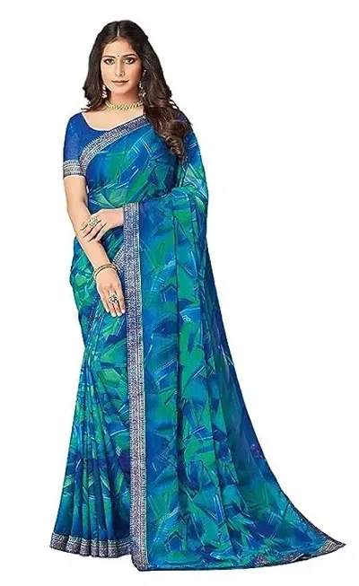 Best Selling Chiffon Saree with Blouse piece 