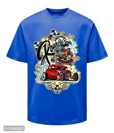 MOODIES Elite And Comfortable Blue Coloured Polyester Tees For Men