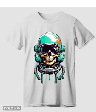 Trendy Polyester Blend Graphic Printed T-Shirt For Men-thumb0