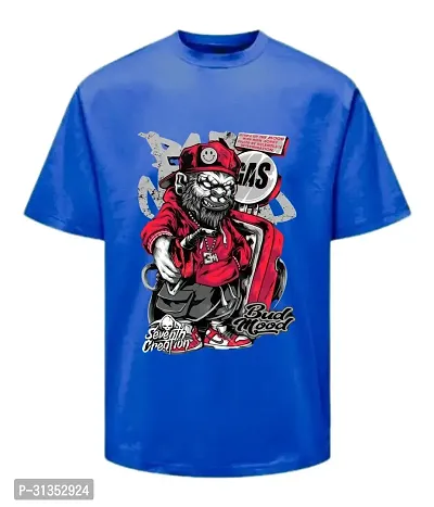 MOODIES Elite And Comfortable Blue Coloured Polyester Tees For Men