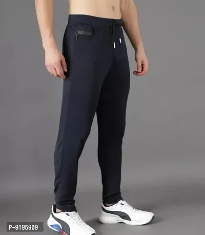 Mens Fully Stretchable Black Track Pants-thumb2