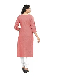 KD Women's Cotton Straight Kurta (222-M-KD_Pink_Medium)-thumb1