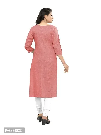 KD Women's Cotton Straight Kurta (222-M-KD_Pink_Medium)-thumb2