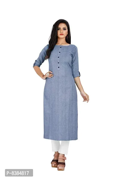 KD Women's Handloom Cotton/Khadi Material kurta for women | Straight Cut kurti | Readymade Women's and Girls Casual Wear Kurta | Office wear | 3/4 Sleeves | round Neck | Regular Fit | Cotton Kurti kurta