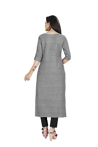 KD Women's Khadi Straight Kurti (KHADI_GREY_XL_Grey_X-Large)-thumb1