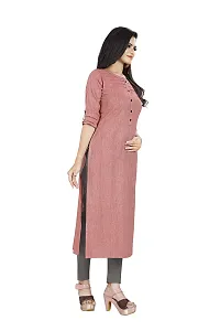 KD Women's Handloom Cotton/Khadi Material kurta for women | Straight Cut kurti | Readymade Women's and Girls Casual Wear Kurta | Office wear | 3/4 Sleeves | round Neck | Regular Fit | Cotton Kurti kurta-thumb3